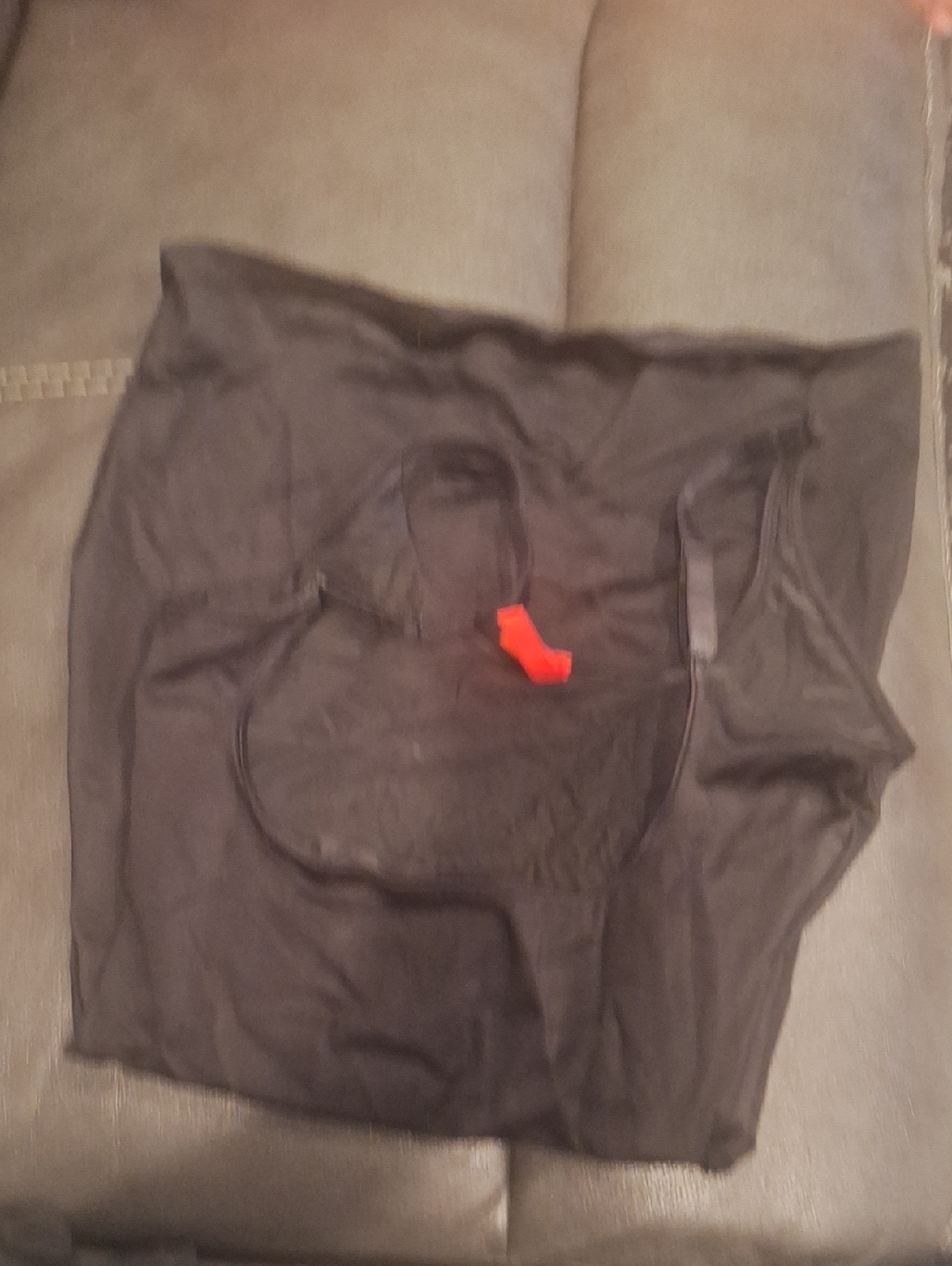 Black Tank Top with Red Tag
